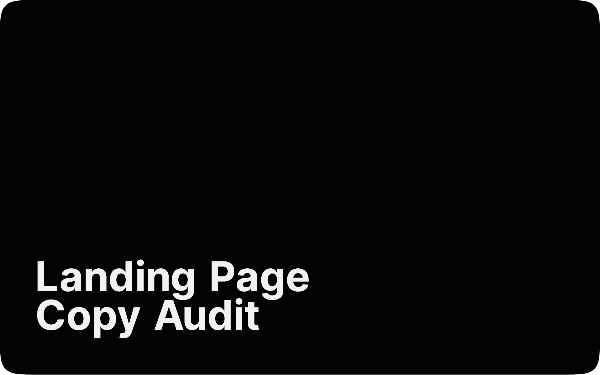 Landing Page Copy Audit